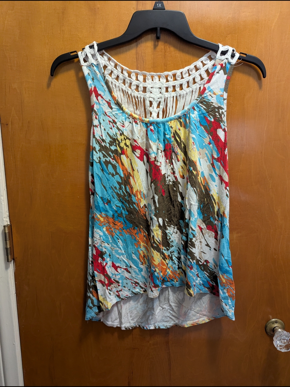 Alyx Multicolor Abstract Crochet-Back Tank